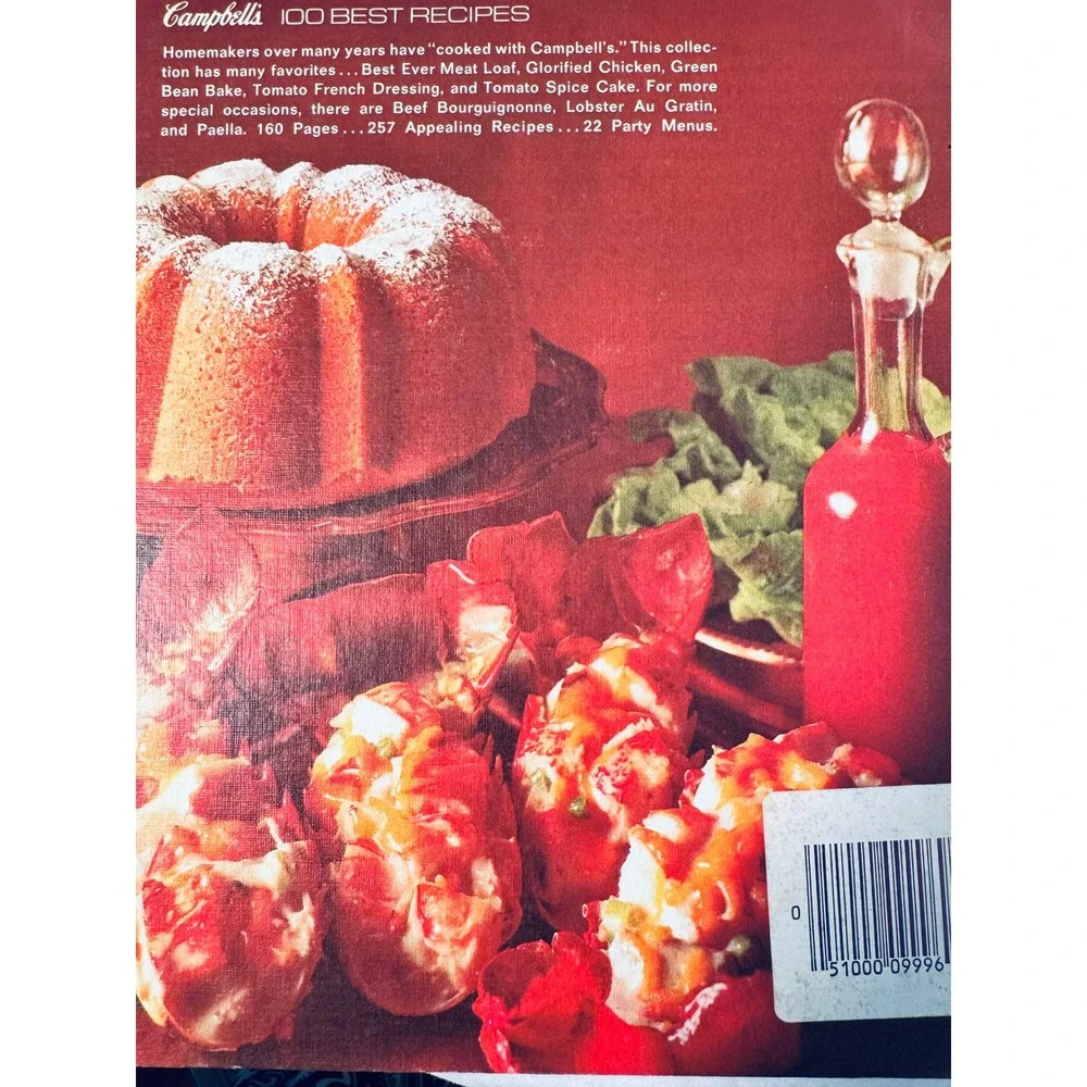 Corning Ware Nature's Bounty Casserole & 1977 Campbell's Cookbook Set 1.5QT